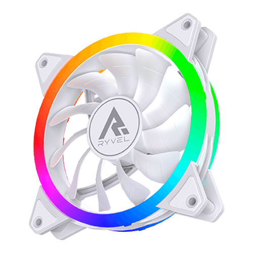 Cooler Fan Ryvel 120mm, ARGB 5V, Luna, Branco, RY-FN-LN-WT-5V