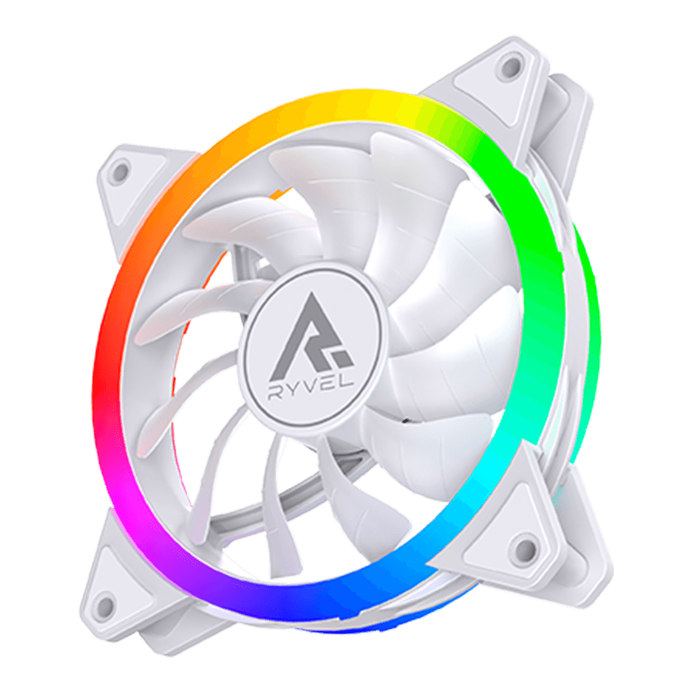 Cooler Fan Ryvel 120mm, ARGB 5V, Luna, Branco, RY-FN-LN-WT-5V