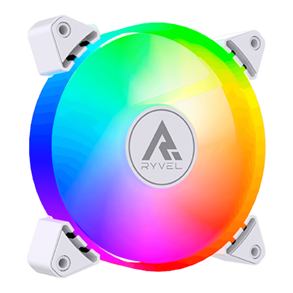 Cooler Fan Ryvel 120mm, ARGB, 5V, Snowy, Branco, RY-FN-SW-WT-5V