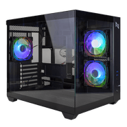 Gabinete Gamer Neologic Aquarium View Pro, Mid Tower, 3 Fans Argb, Atx, Preto - NLAQRMB