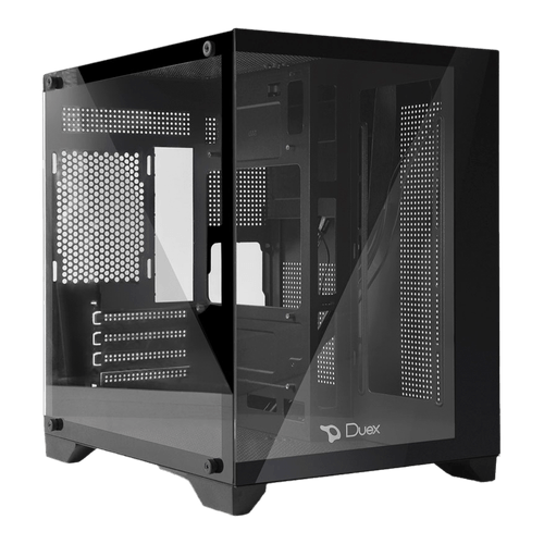 Gabinete Gamer Duex Aquário, Mid-Tower, Lateral e Frontal de Vidro, Preto, Sem Fan,  DXJ270-2