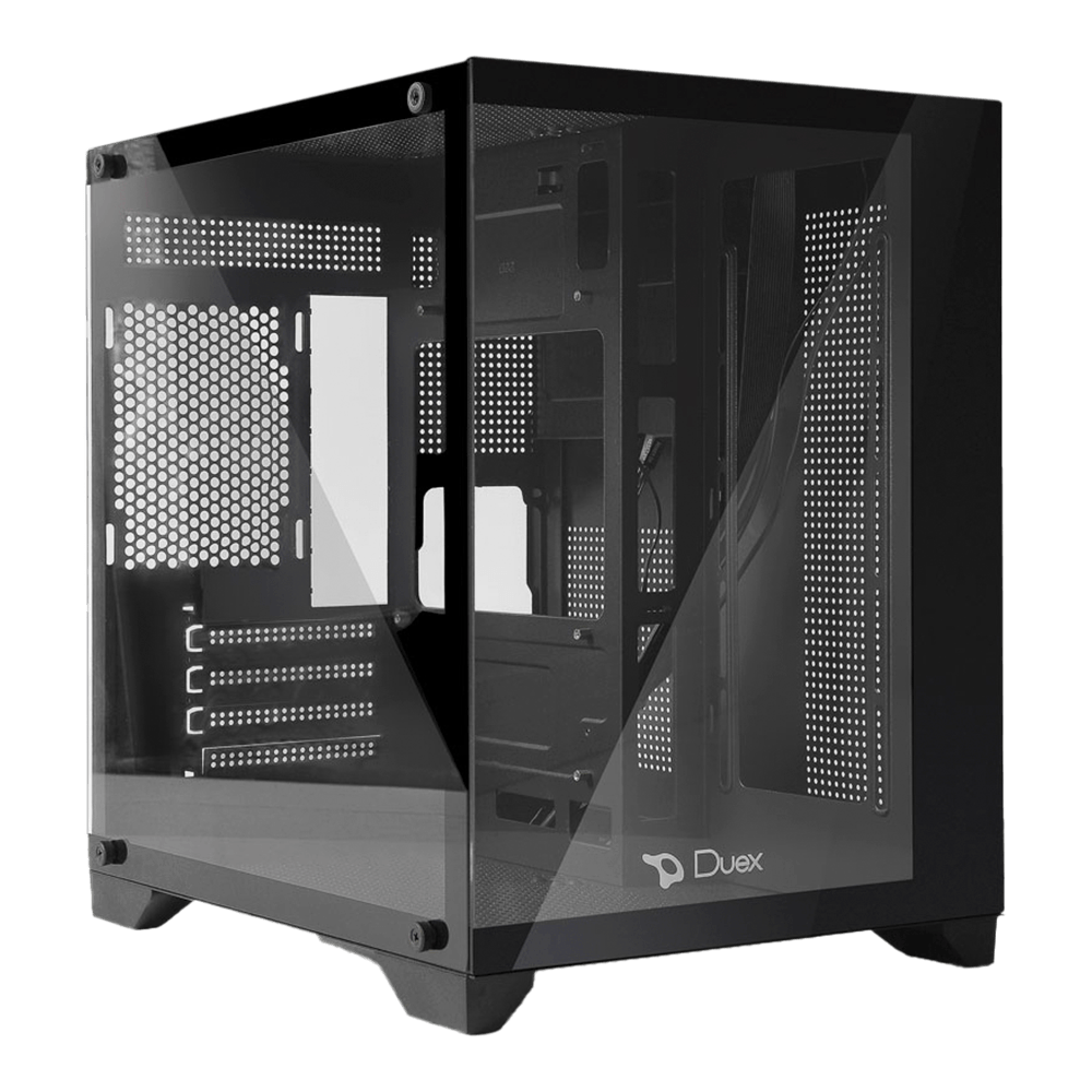 Gabinete Gamer Duex Aquário, Mid-Tower, Lateral e Frontal de Vidro, Preto, Sem Fan, DXJ270-2