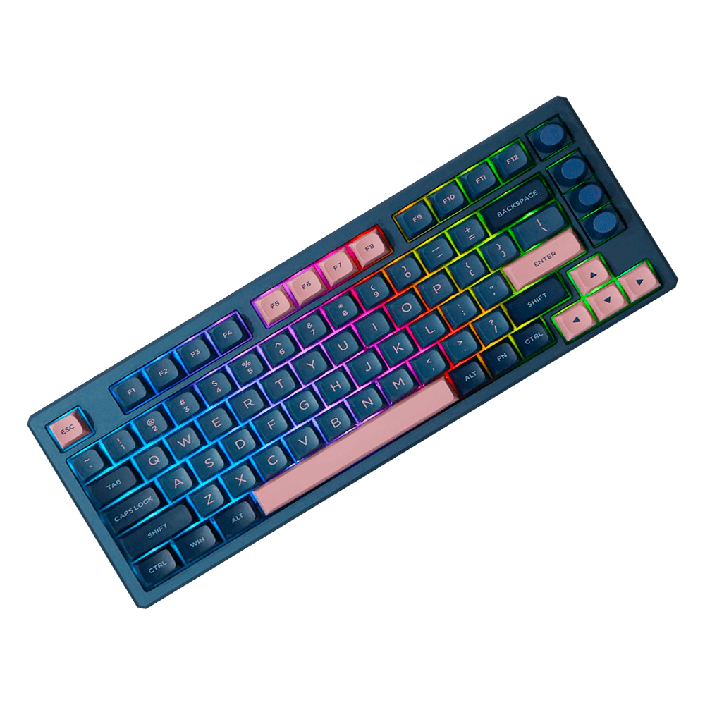 Teclado Gamer Mecânico Skyloong GK75 Blue Pink Aluminun, Switch Silver, 3 Modos, RGB, Hot Swap, 4000mah, Layout ANSI - Imagem 2