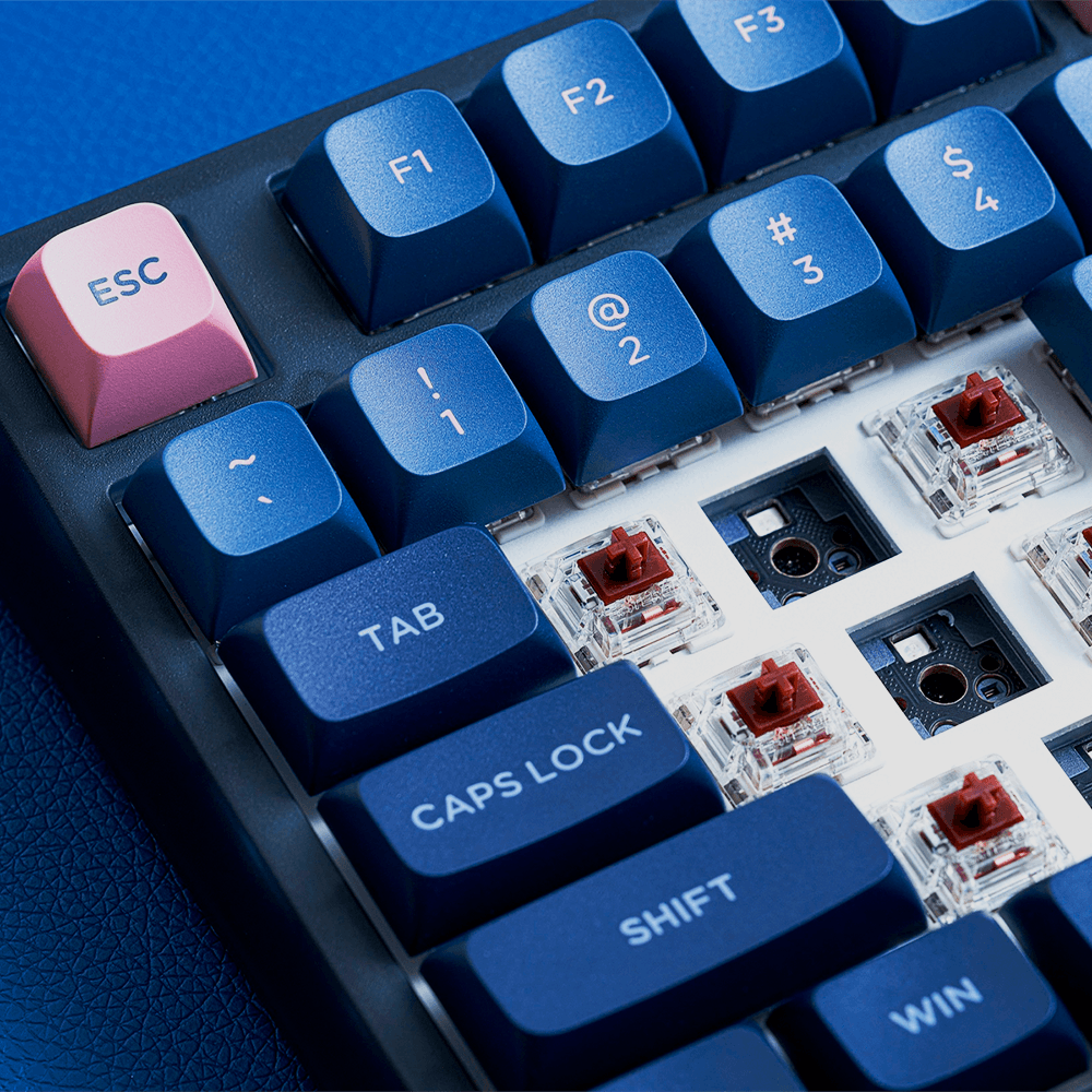 Teclado Gamer Mecânico Skyloong GK980 Blue Pink, Switch Silver, 3 Modos, RGB, Hot Swap, 4000mah - Imagem 3