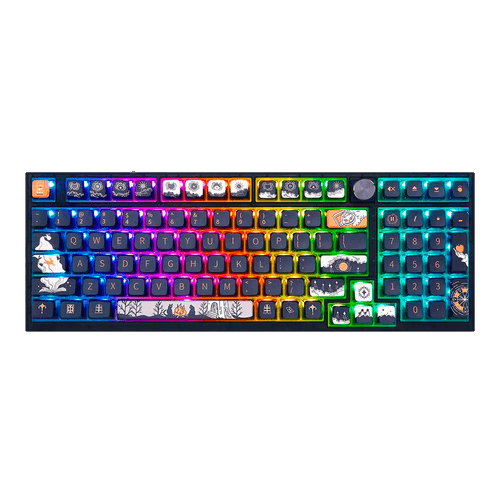 Teclado Gamer Mecânico Skyloong GK980 Dark Faury Tale, Switch Silver, 3 Modos, RGB, Hot Swap, 4000mAh