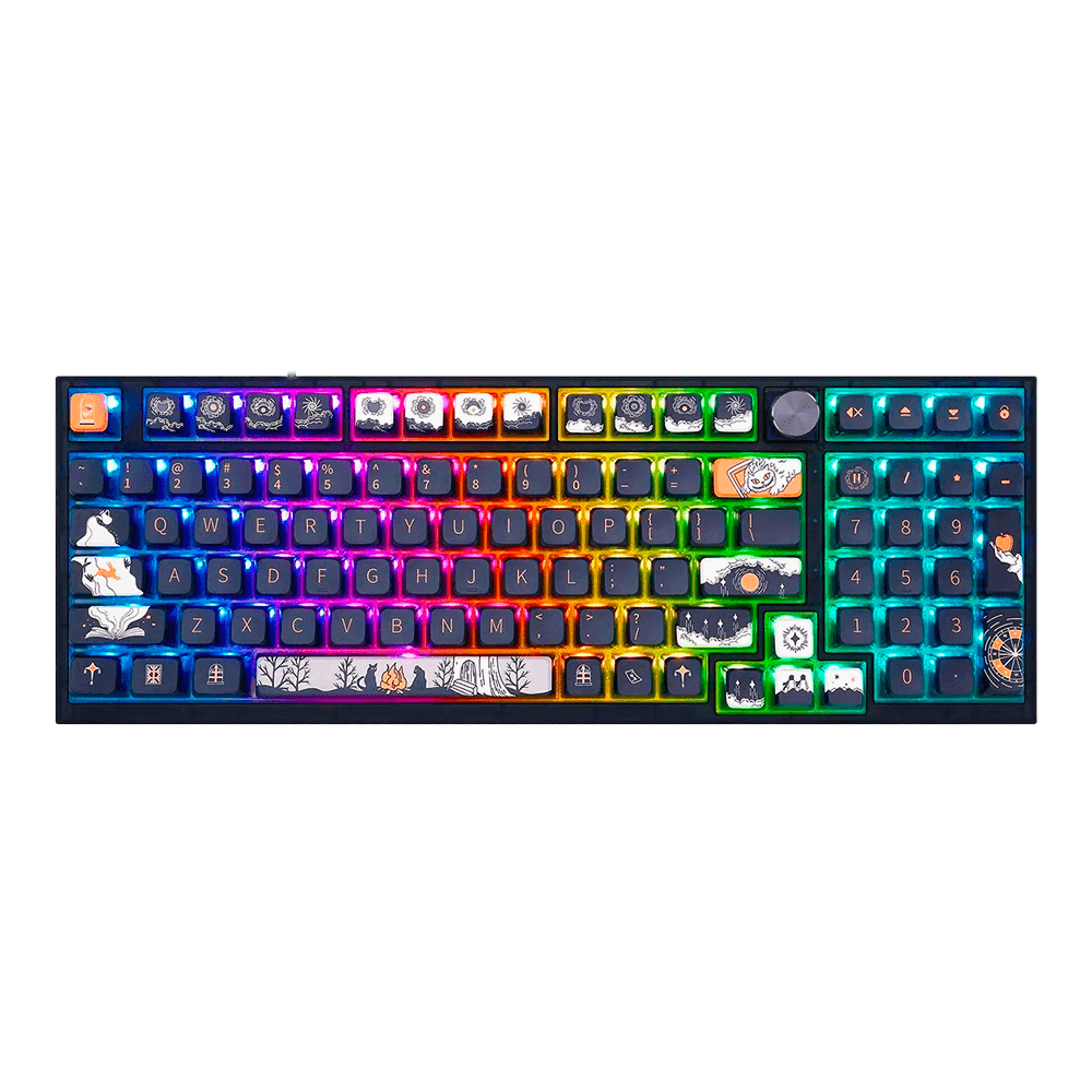 Teclado Gamer Mecânico Skyloong GK980 Dark Faury Tale, Switch Silver, 3 Modos, RGB, Hot Swap, 4000mAh
