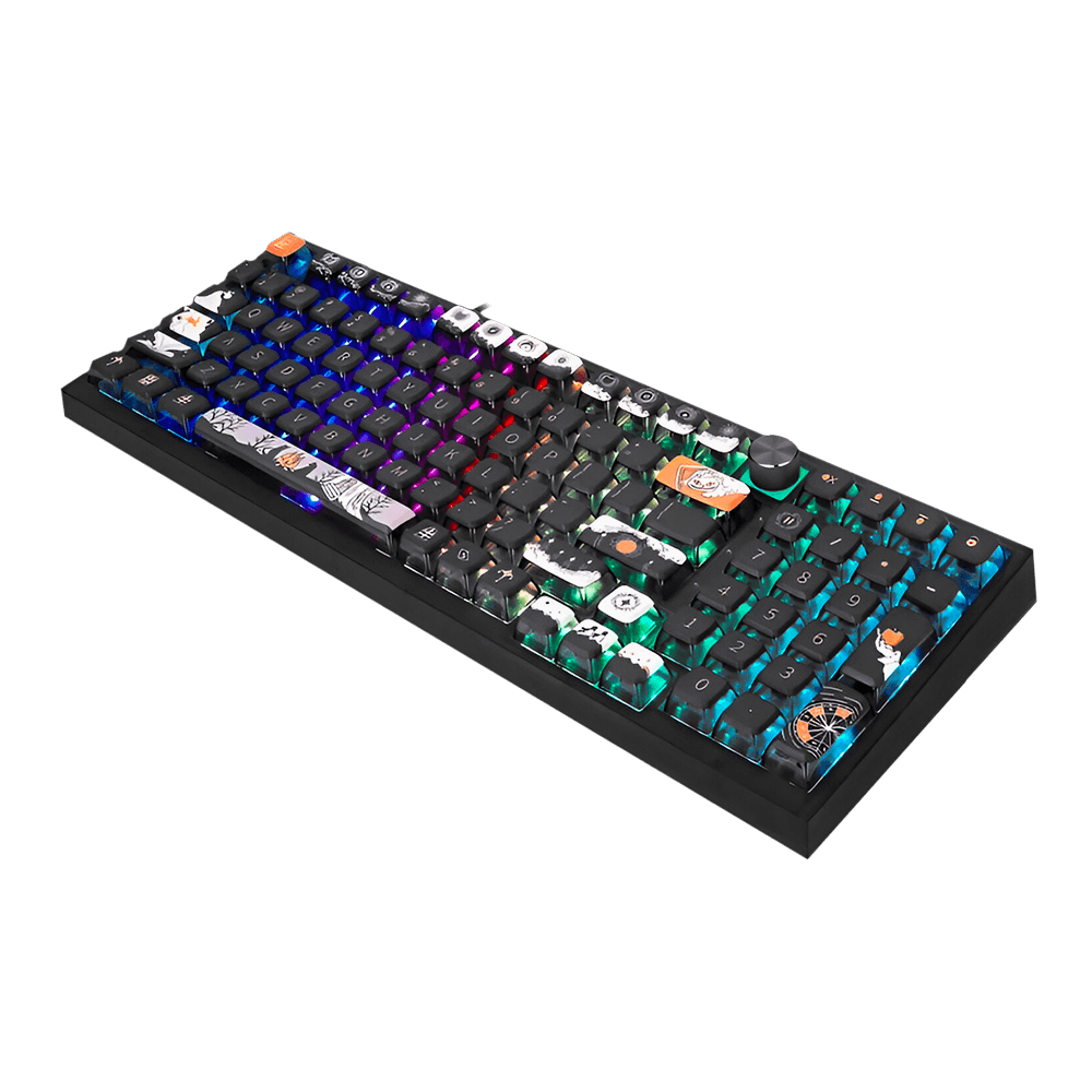 Teclado Gamer Mecânico Skyloong GK980 Dark Faury Tale, Switch Silver, 3 Modos, RGB, Hot Swap, 4000mAh - Imagem 2
