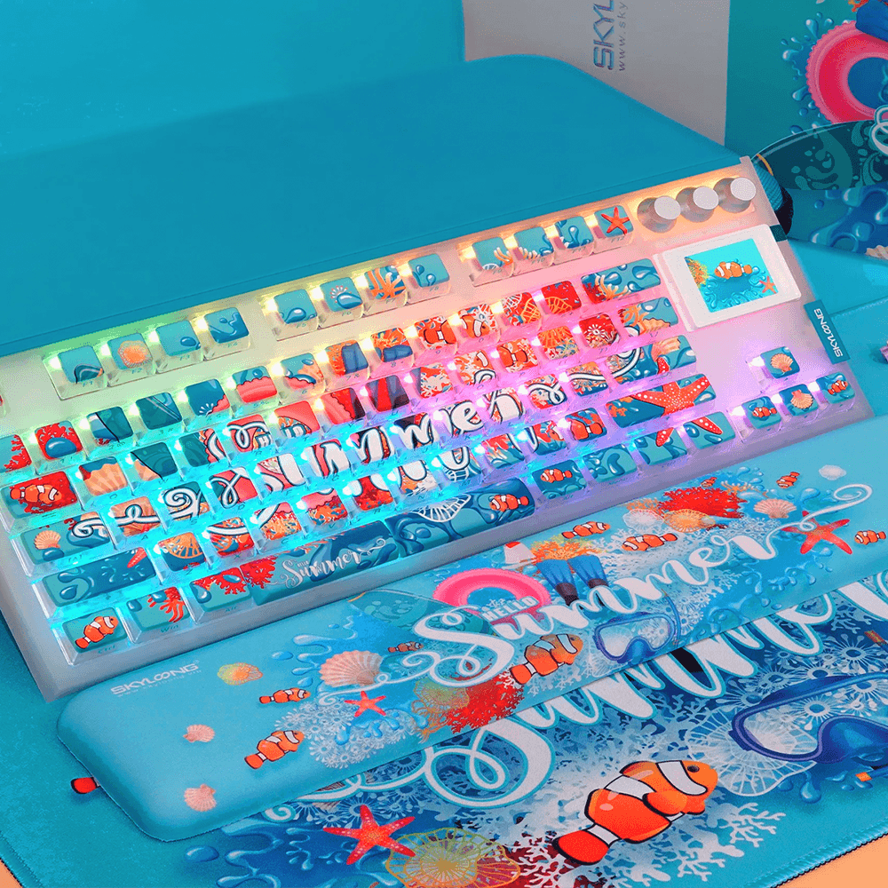 Teclado Gamer Mecânico Skyloong GK87 Pro Summer, Switch KTT Silver, 3 Modos, RGB, Hot Swap, 4000mAh - Imagem 3