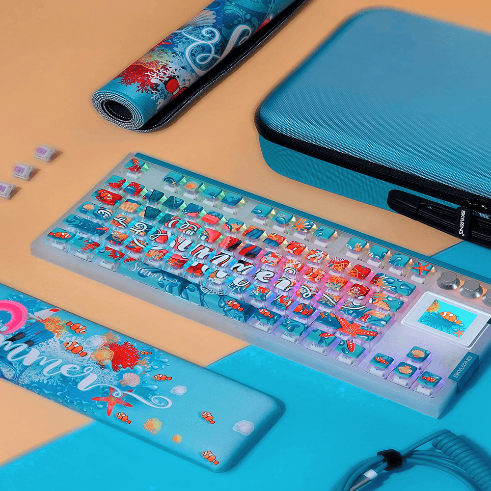 Teclado Gamer Mecânico Skyloong GK87 Pro Summer, Switch KTT Silver, 3 Modos, RGB, Hot Swap, 4000mAh - Imagem 4