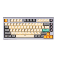 Teclado Gamer Mecânico Skyloong GK75 TI - Grey Aluminun, Switch KTT Red, 3 Modos, RGB, Hot Swap, 4000mAh, Prata