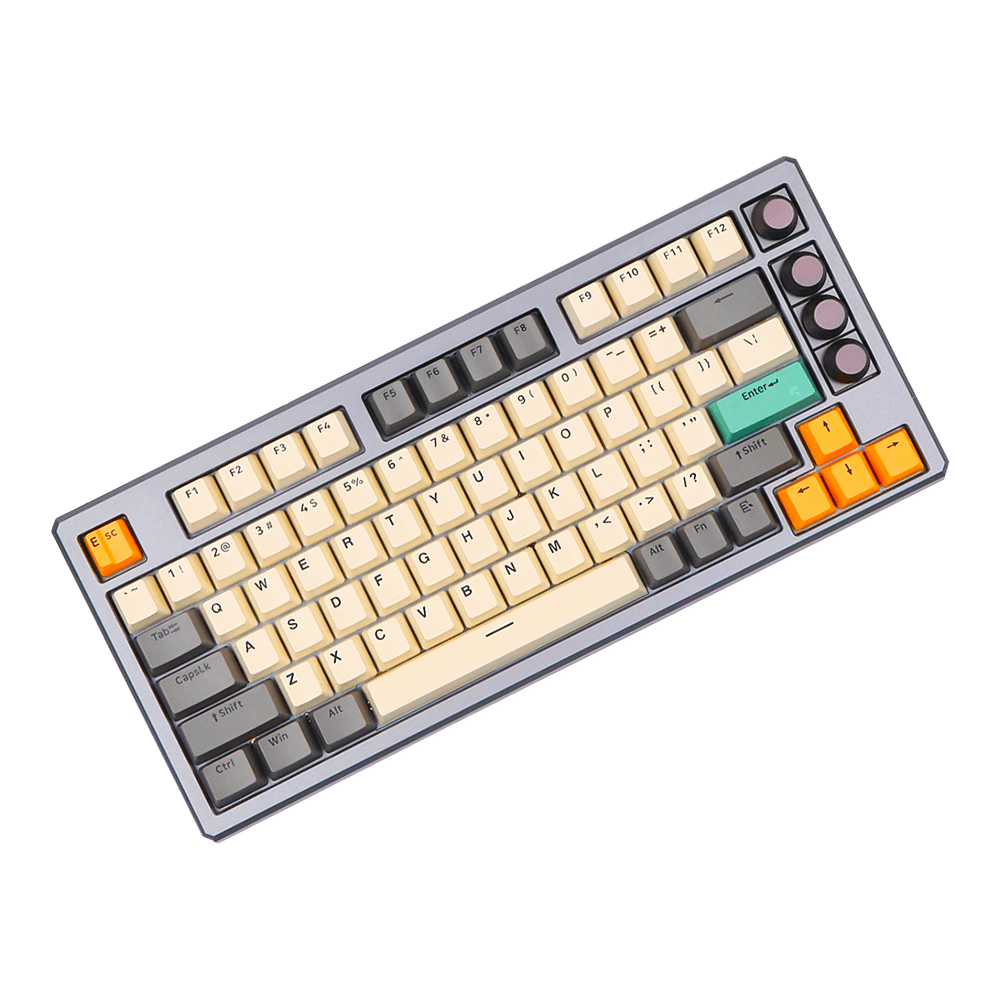 Teclado Gamer Mecânico Skyloong GK75 TI - Grey Aluminun, Switch KTT Brown, 3 Modos, RGB, Hot Swap, 4000mAh, Prata - Imagem 2