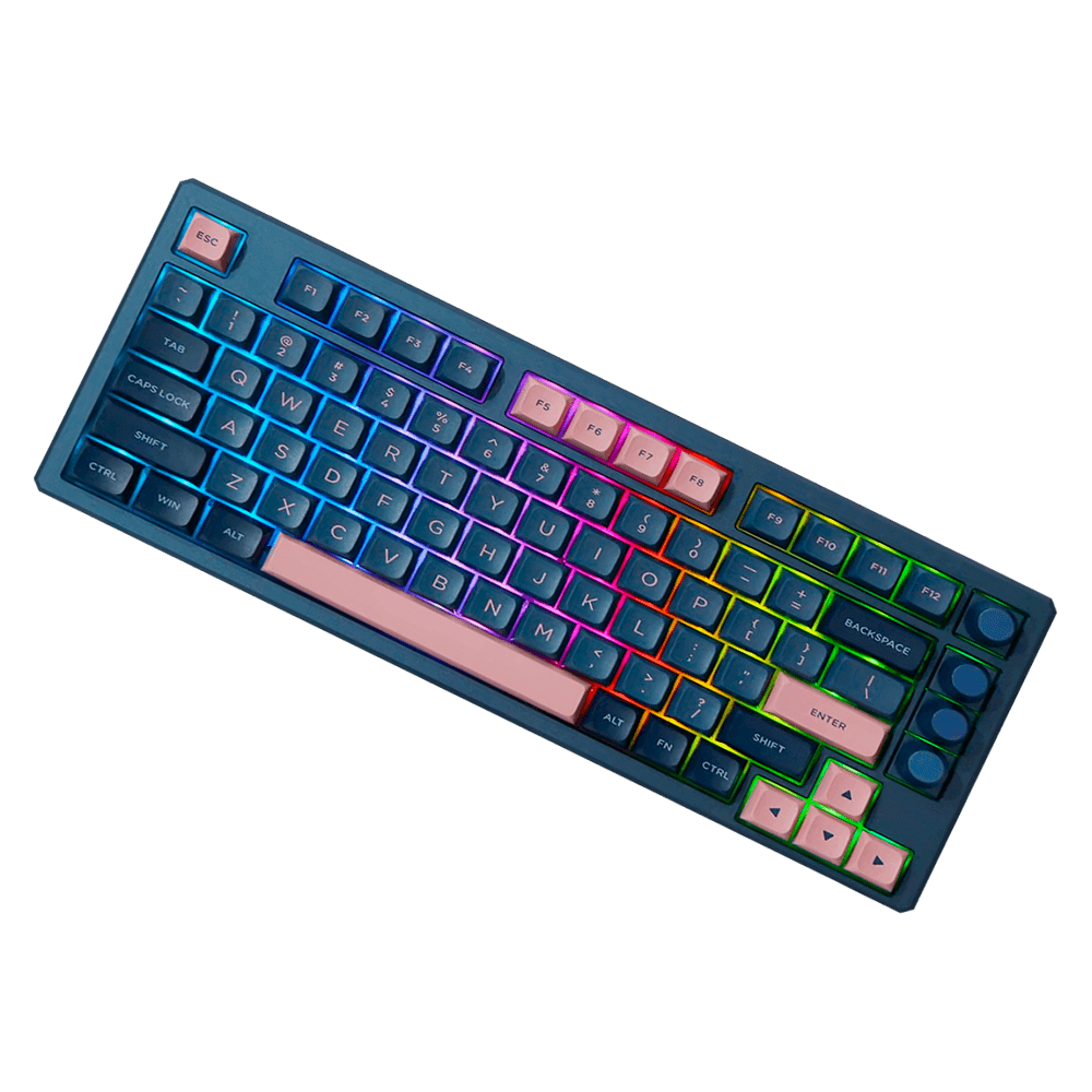 Teclado Gamer Mecânico Skyloong GK75 Blue Pink Aluminun, Switch KTT Red, 3 Modos, RGB, Hot Swap, 4000mAh, Layout ANSI - Imagem 3