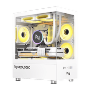 Gabinete Gamer Neologic Aquário Pulse, Mid-Tower, Lateral e Frontal Vidro Temperado, Branco, 3 Fans ARGB - NL-PSWH