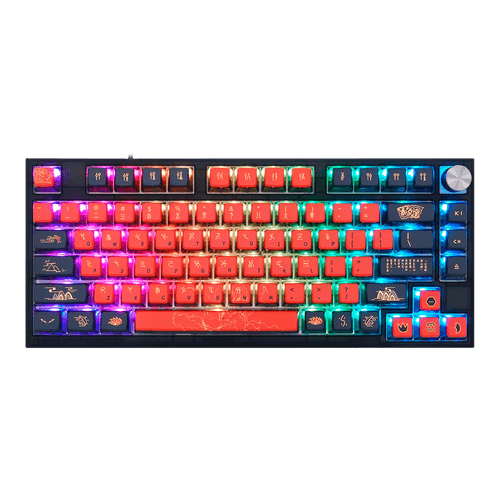 Teclado Gamer Mecânico Skyloong GK75 Jiuwei, Switch KTT Brown, 3 Modos, RGB, Hot Swap, 4000mAh, Preto