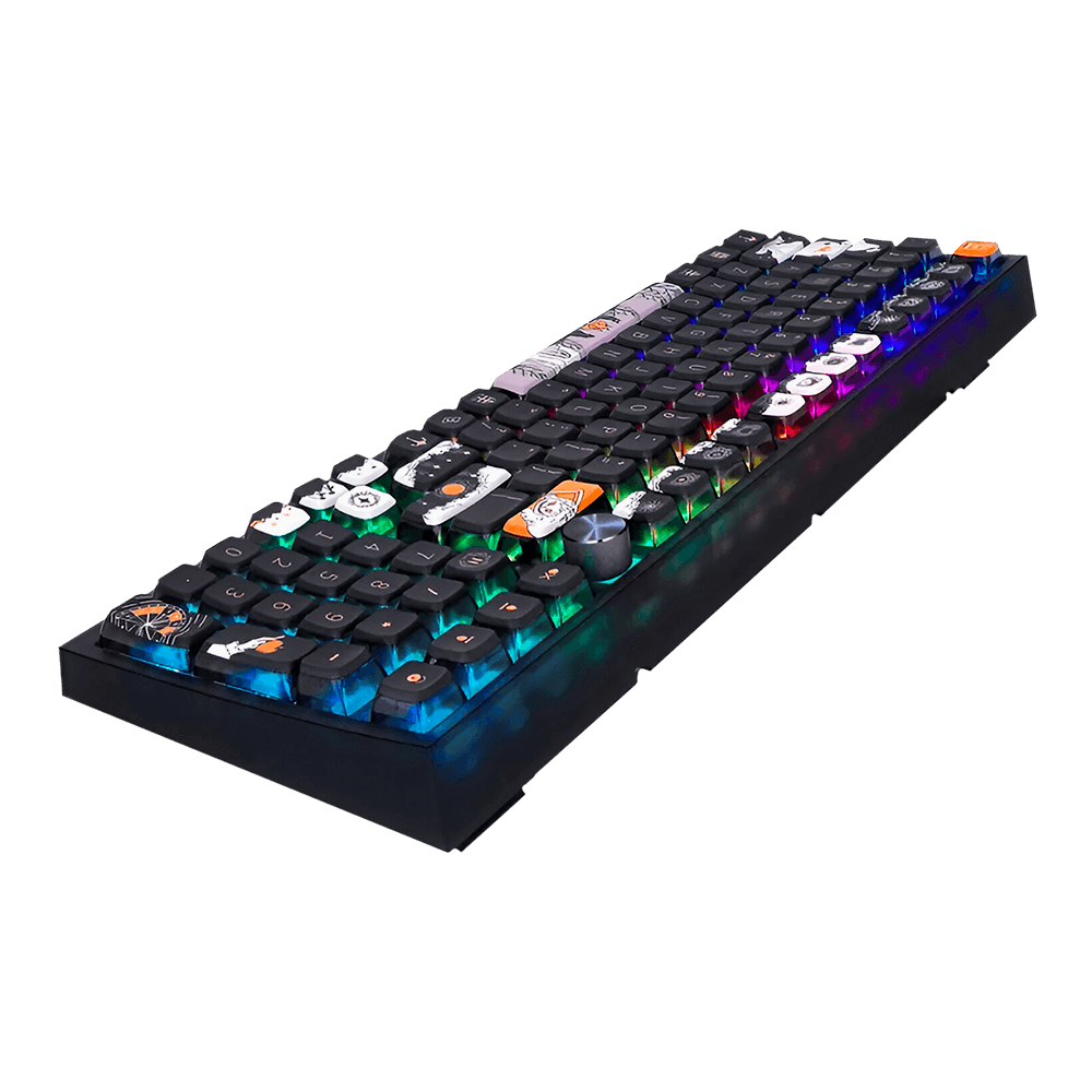 Teclado Gamer Mecânico Skyloong GK980 Dark Faury Tale, Switch KTT Brown, 3 Modos, RGB, Hot Swap, 4000mAh - Imagem 3