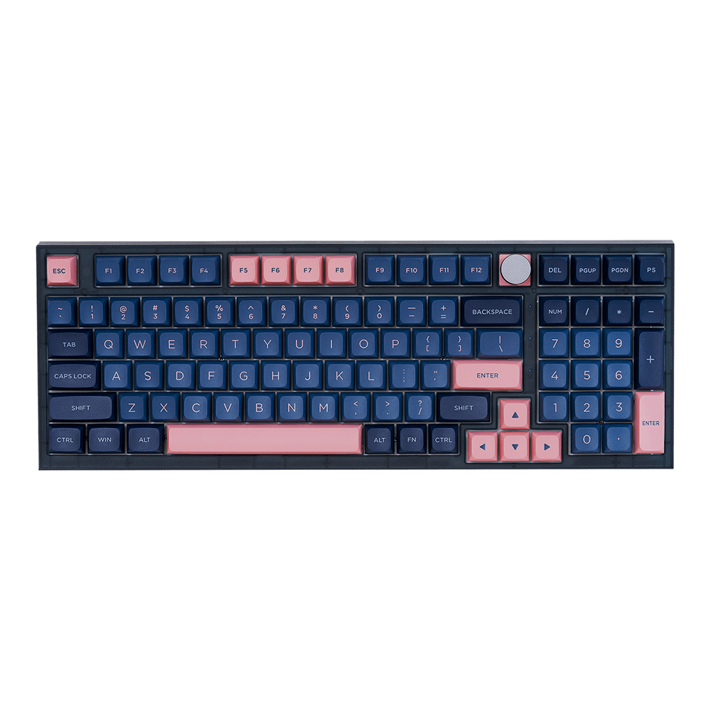 Teclado Gamer Mecânico Skyloong GK980 Blue Pink, Switch KTT Red, 3 Modos, RGB, Hot Swap, 4000mAh