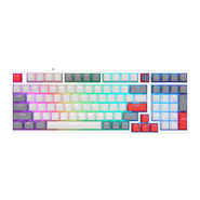 Teclado Gamer Mecânico Skyloong GK980 Grey White Red, Switch KTT Red, 3 Modos, RGB, Hot Swap, 4000mAh