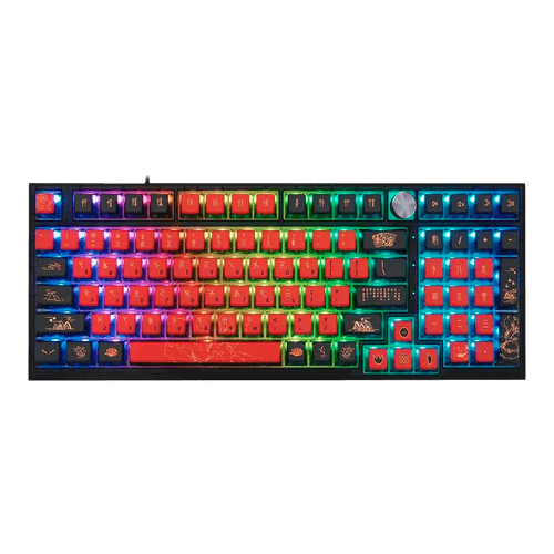 Teclado Gamer Mecânico Skyloong GK980 Jiuwei, Switch KTT Brown, 3 Modos, RGB, Hot Swap, 4000mAh, Preto