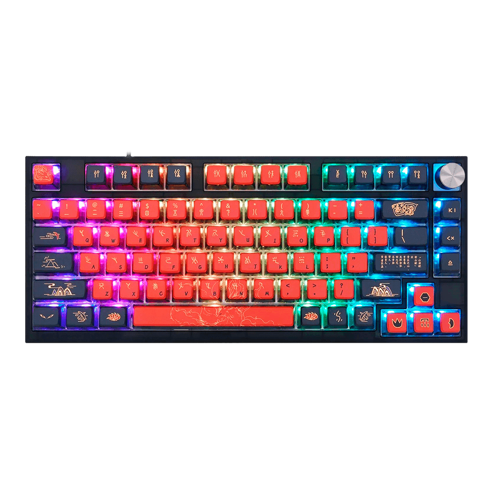 Teclado Gamer Mecânico Skyloong GK75 Jiuwei, Switch KTT Red, 3 Modos, RGB, Hot Swap, 4000mAh, Preto