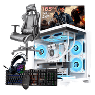 Pc Gamer Completo Ryzen 5 4500, 16GB 3200Mhz, (RX 6600 8GB), A520M, SSD 480GB M.2, 500W 80 Plus, Monitor 24 165Hz, Cadeira, Neologic - NLI89181