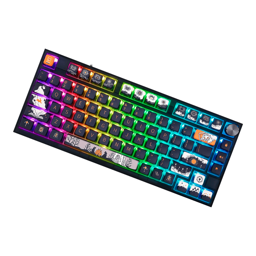Teclado Gamer Mecânico Skyloong GK75 Dark Fairry Tale, Switch KTT Brown, 3 Modos, RGB, Hot Swap, 4000mAh, Preto - Imagem 3