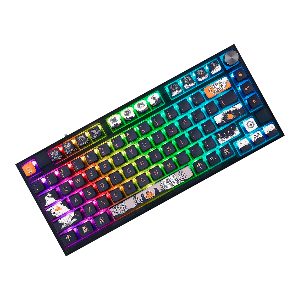 Teclado Gamer Mecânico Skyloong GK75 Dark Fairry Tale, Switch KTT Red, 3 Modos, RGB, Hot Swap, 4000mAh, Preto - Imagem 2