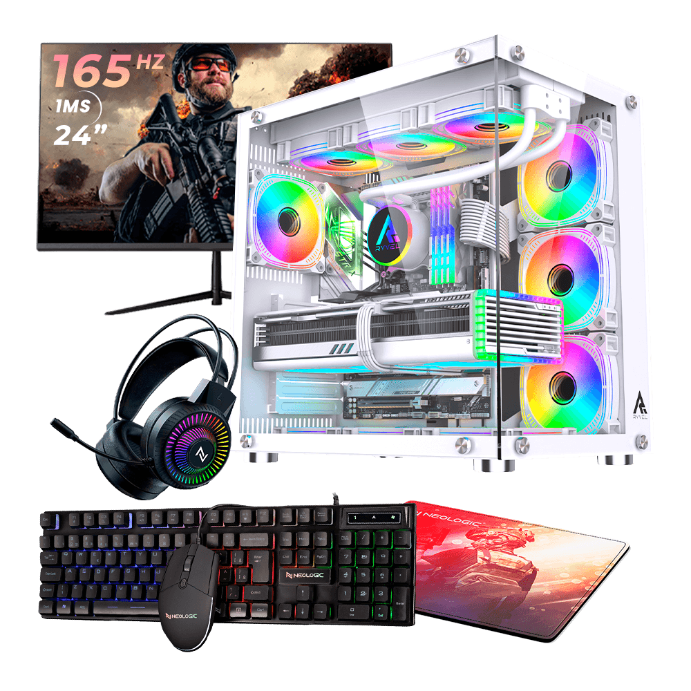 Pc Gamer Completo Ryzen 5 5500, 16GB 3200Mhz, (RTX 4060 8GB), B550M, SSD 480GB, 600W 80 Plus, Monitor 24 165Hz - NLI88050