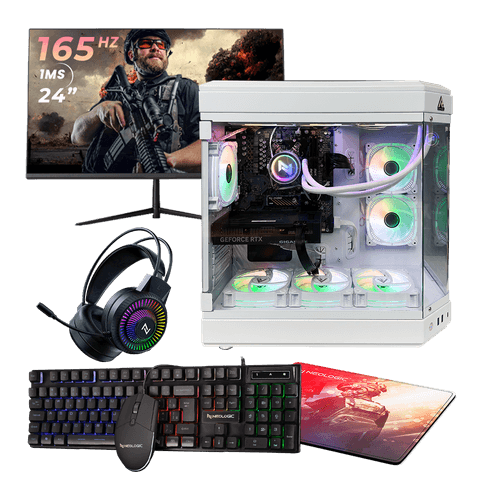 Pc Gamer Completo Ryzen 5 5500, 16GB 3200Mhz, (RTX 4060 8GB), B550M, SSD 480GB, 600W 80 Plus, Monitor 24 165Hz - NLI88047