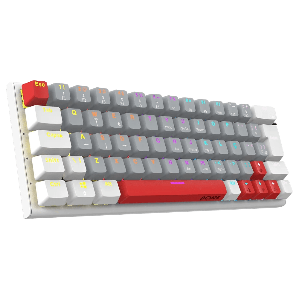 Teclado Mecânico Gamer PCYES Kuromori, 60% White Ghost, Switch Blue, Led, Rainbow, PTKMWG60BL - Imagem 4