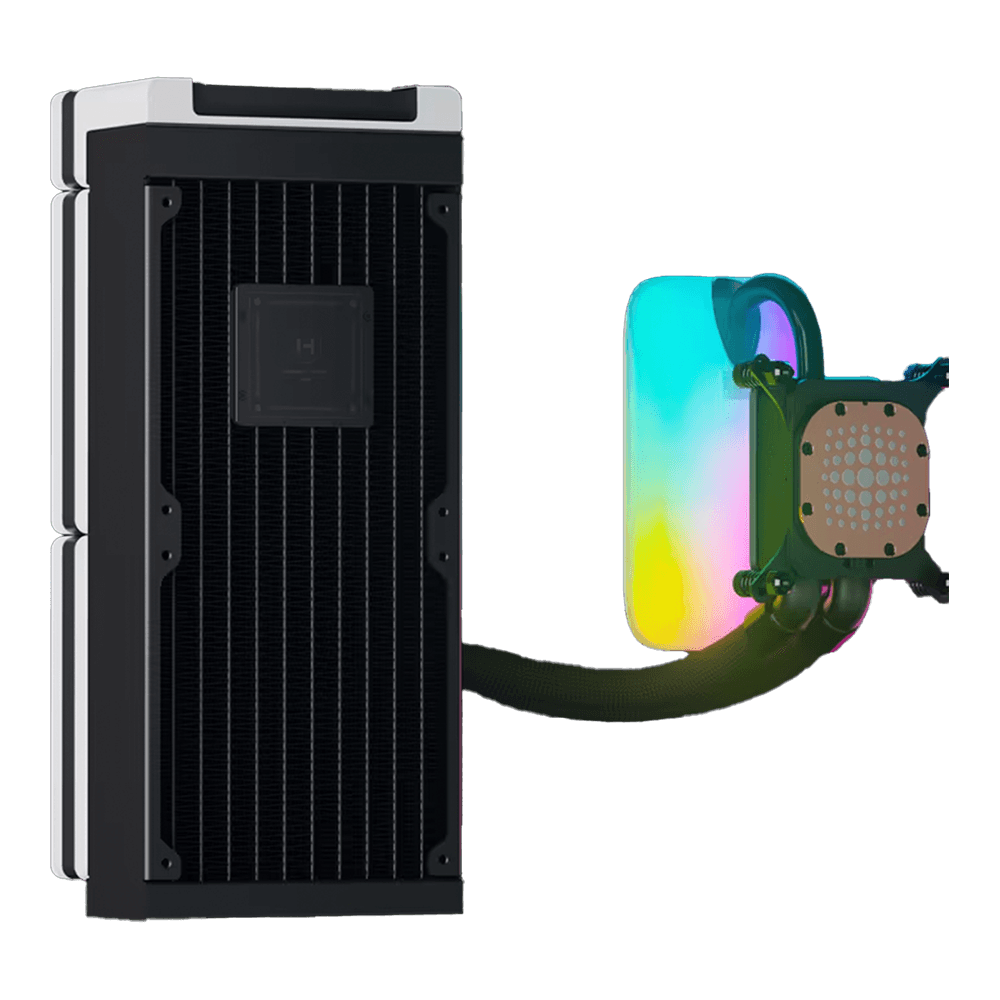 Water Cooler Gamer 240mm Hyte, THICC Q60, com LCD, IPS 5'' Branco e Preto 2 Coolers, FAN-HYTEQ60-BW - Imagem 3