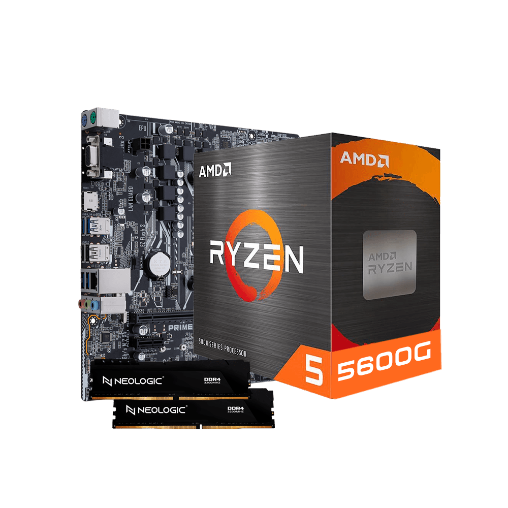 Kit Upgrade AMD Ryzen 5 5600GT, Placa Mãe A520M, 32GB DDR4, Neologic - NLI84630