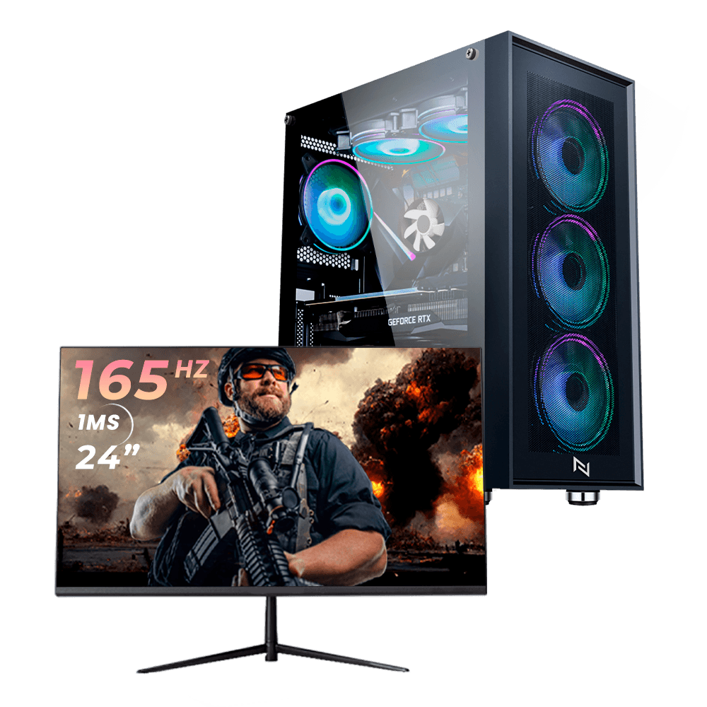 Pc Gamer Completo Black Myth High Ryzen 7 5700, 16GB 3200Mhz, (RTX 4060), SSD 480GB, 600W 80 Plus, Monitor 24 165Hz, Neologic - NLI87911