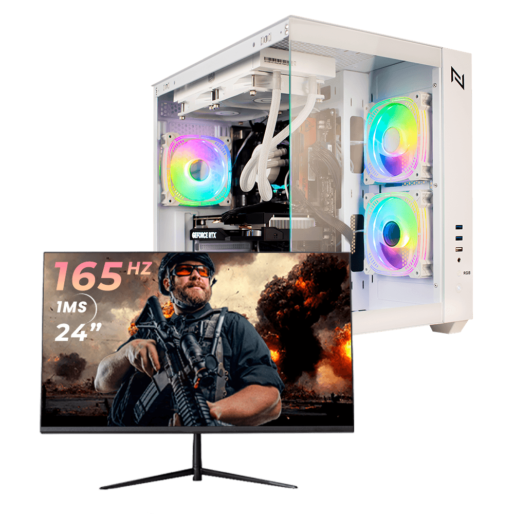 Pc Gamer Completo Black Myth High Ryzen 7 5700X, 32GB 3200Mhz, (RTX 4060), SSD 1TB, 600W 80 Plus, Monitor 24 165Hz, Neologic - NLI87957