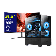 Pc Gamer Ryzen 5 5600GT, Monitor 31,5'', 16GB 3200Mhz, (RTX 4060 8GB), A520M, SSD 480GB M.2, 600W 80 Plus, 3 fans RGB, Neologic - NLI90034