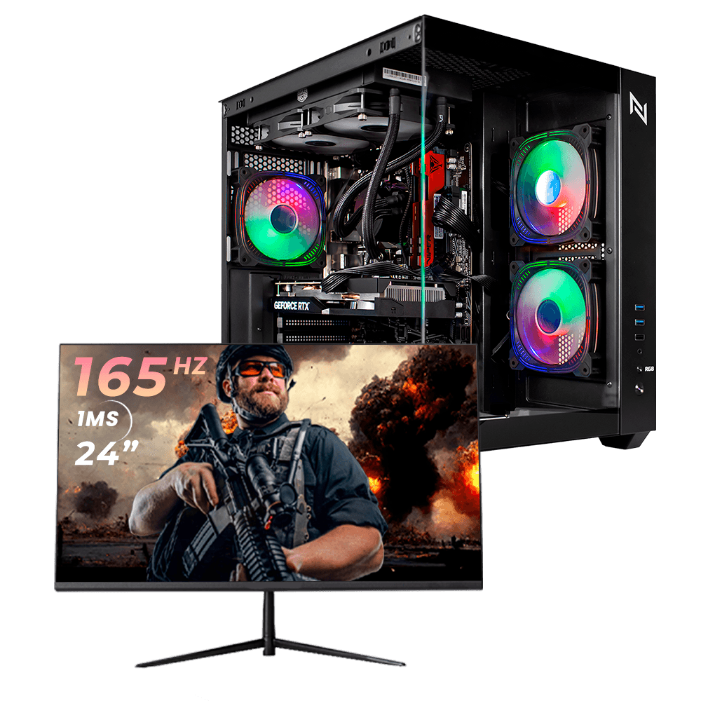 Pc Gamer Completo Black Myth High Ryzen 7 5700X, 32GB 3200Mhz, (RTX 4060), SSD 1TB, 600W 80 Plus, Monitor 24 165Hz, Neologic - NLI87956