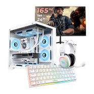 Pc Gamer Full White Ryzen 5 5600GT, 16GB 3200Mhz, (Radeon Vega 7 Integrado), A520M, SSD 480GB M.2, 500W 80 Plus, Teclado Mecânico, Neologic - NLI89952