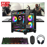 Pc Streamer I5 12400F, 16GB 3200Mhz, RTX 5060 8GB, H610, SSD 480GB M.2, 600W, 3 Fans RGB, Monitor 24