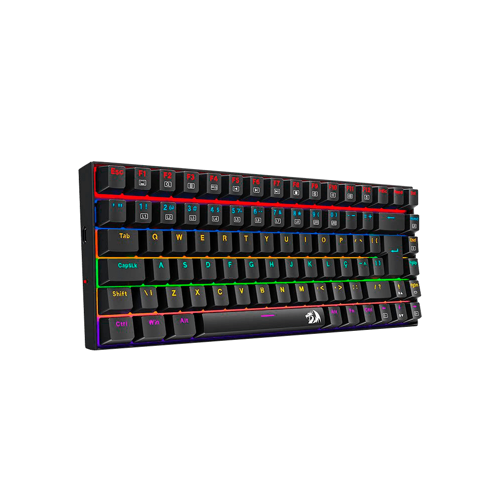 Teclado Mecanico Redragon Phantom, Rainbow, Switch Marrom, Preto, K629-KB-PT-BROWN - Imagem 3