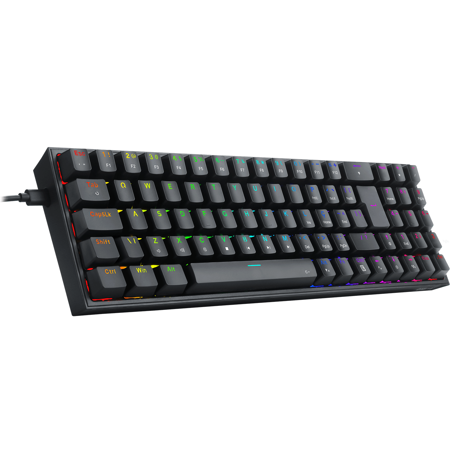 Teclado Mecânico Gamer Redragon Pollux, RGB, Switch Blue, Preto, K628-RGB-B-PT-BLUE - Imagem 2