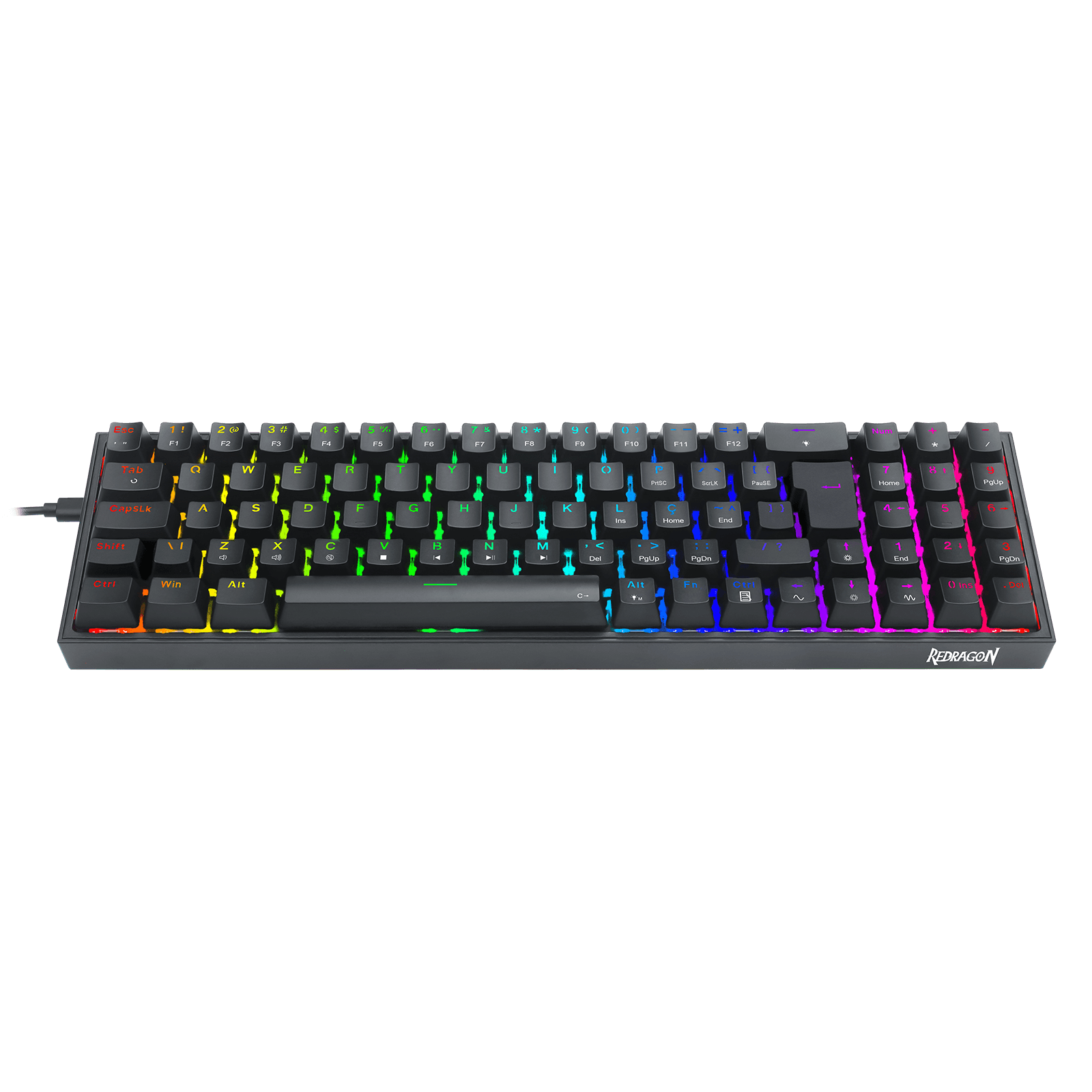 Teclado Mecânico Gamer Redragon Pollux, RGB, Switch Blue, Preto, K628-RGB-B-PT-BLUE - Imagem 3