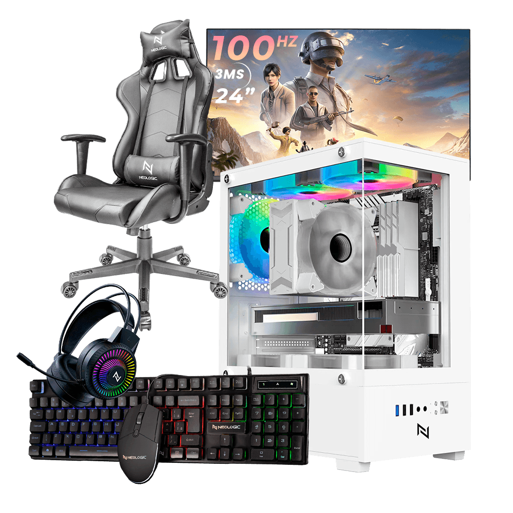 Pc Gamer Completo Ryzen 5 5600GT, 16GB 3200Mhz, (Radeon Vega 7 Integrado), A520M DX, SSD 480GB, 500W 80 Plus, 3 fans, Cadeira, Neologic - NLI89169