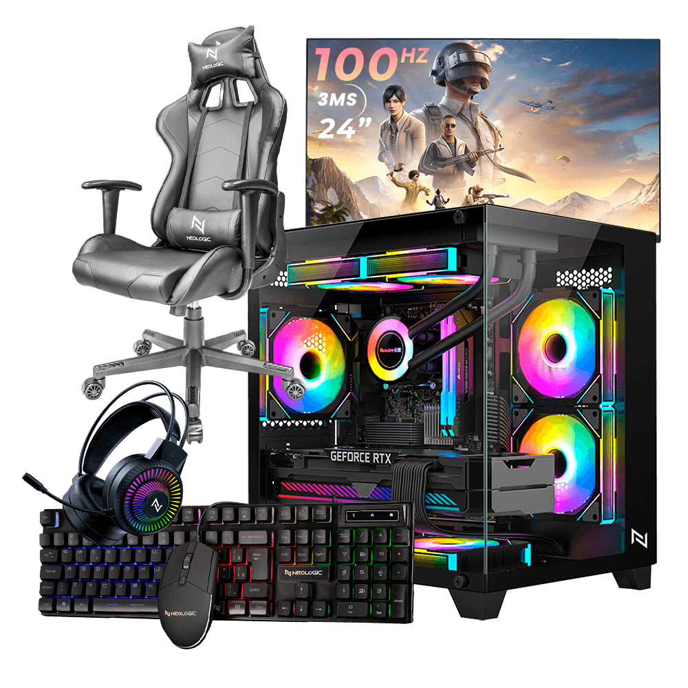 Pc Gamer Completo Ryzen 5 5600GT, 16GB 3200Mhz, (Radeon Vega 7 Integrado), A520M DX, SSD 480GB, 500W 80 Plus, 3 fans, Cadeira, Neologic - NLI89167