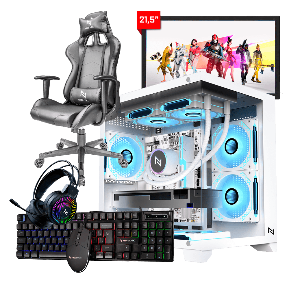 Pc Gamer Completo Ryzen 3 3200G, 16GB 3200Mhz, (Radeon Vega 8 Integrado), A520M, SSD 240GB, 500W 80 Plus, 3 fans, Cadeira, Neologic - NLI89160