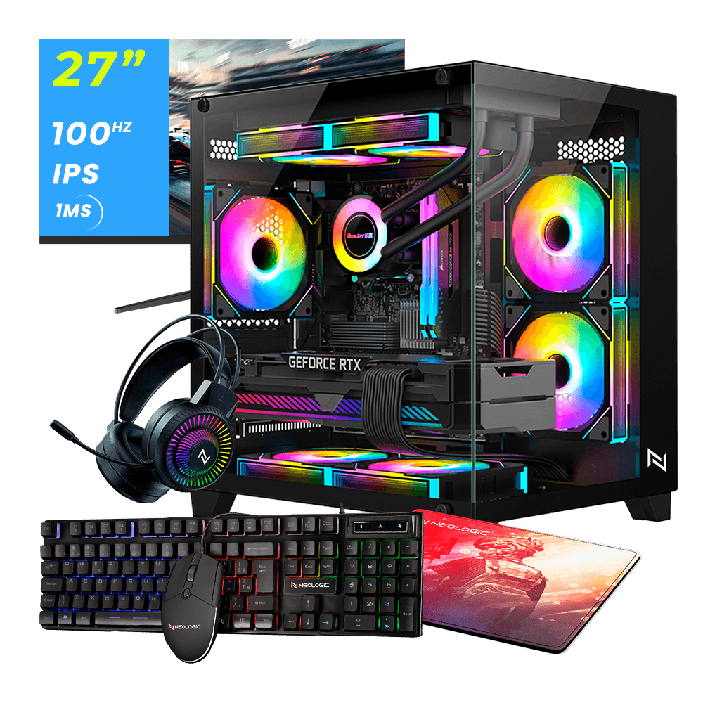 Pc Gamer Completo Ryzen 5 5600GT, 16GB 3200Mhz, (Radeon Vega 7 Integrado), A520M DX, SSD 480GB, 500W 80 Plus, Monitor 27 100Hz, Neologic- NLI89108