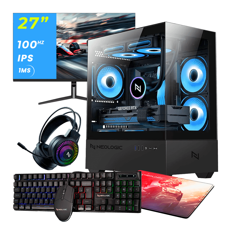 Pc Gamer Completo Ryzen 3 3200G, 16GB 3200Mhz, (Radeon Vega 8 Integrado), A520M, SSD 240GB, 500W 80 Plus, Monitor 27 100Hz, Neologic - NLI89102