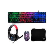 KIT GAMER 4X1 NIGHTMARE TECLADO/MOUSE/HEADSET/MOUSEPAD - CLANM