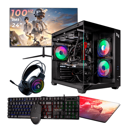 Pc Gamer Completo Ryzen 5 5600GT, 16GB 3200Mhz (Radeon Vega 7), SSD 480GB, 500W 80 Plus, Monitor 24" 100Hz - NLI87594