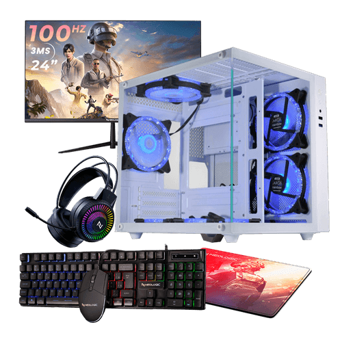 PC Gamer Completo Ryzen 5 5600GT, 16GB 3200Mhz (Radeon Vega 7), SSD 480GB, 500w 80 Plus, Monitor 24" 100hz, Gabinete Aquário - NLI87574