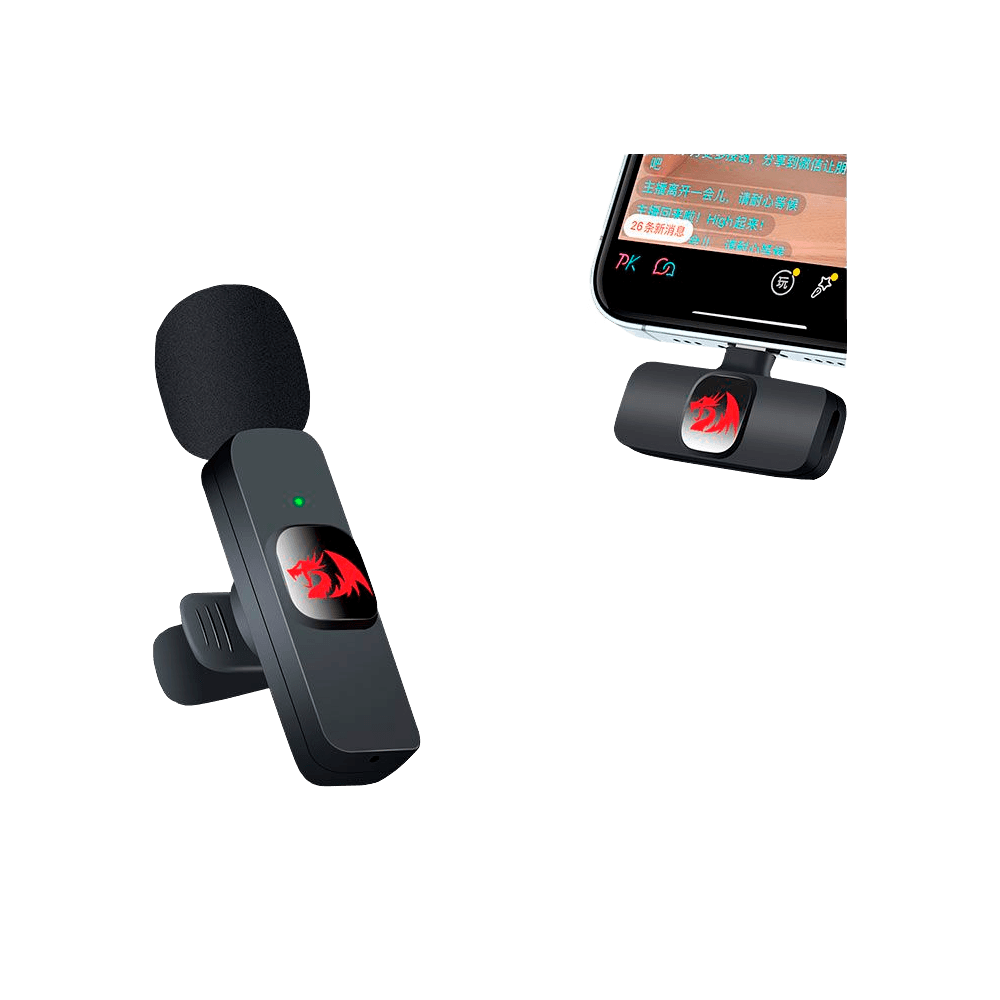Microfone de Lapela Redragon Athan, USB-C, Preto, GM93 - Imagem 3