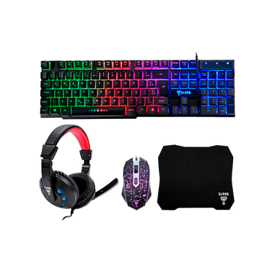 Kit Gamer Clanm 4x1 Nightmare Teclado/Mouse/Headset/Mousepad com alto desempenho para jogos intensos e multitarefas avançadas Kit Gamer Clanm 4x1 Nightmare Teclado/Mouse/Headset/Mousepad com alto desempenho para jogos intensos e multitarefas avançadas